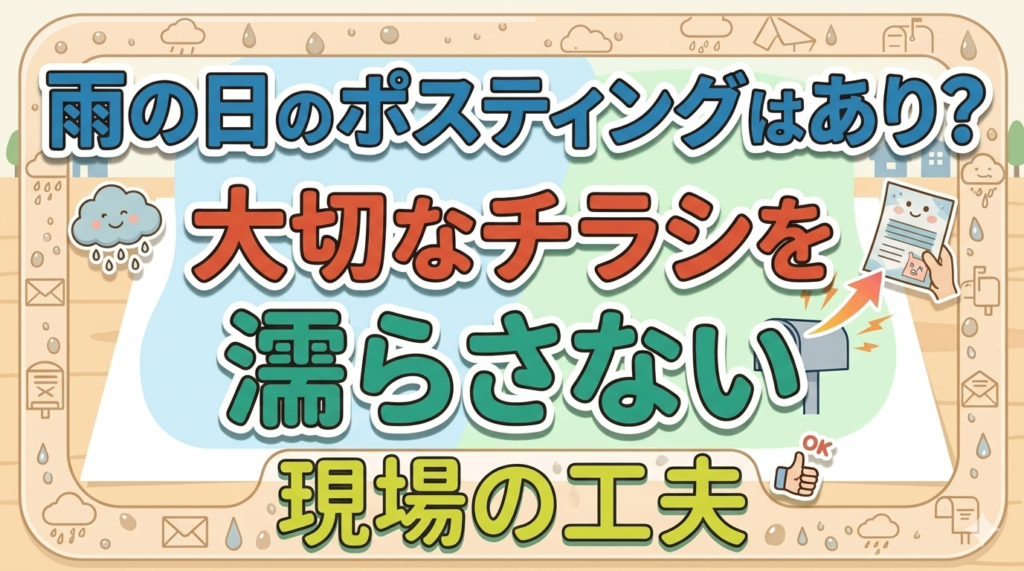 雨の日のポスティングはあり？大切なチラシを濡らさない現場の工夫