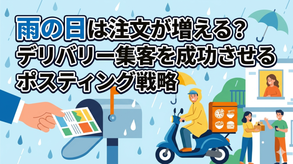 雨の日は注文が増える？デリバリー集客を成功させるポスティング戦略