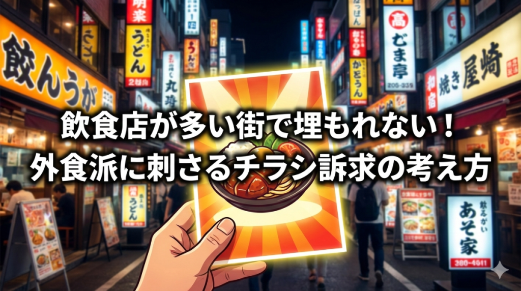 飲食店が多い街で埋もれない！外食派に刺さるチラシ訴求の考え方